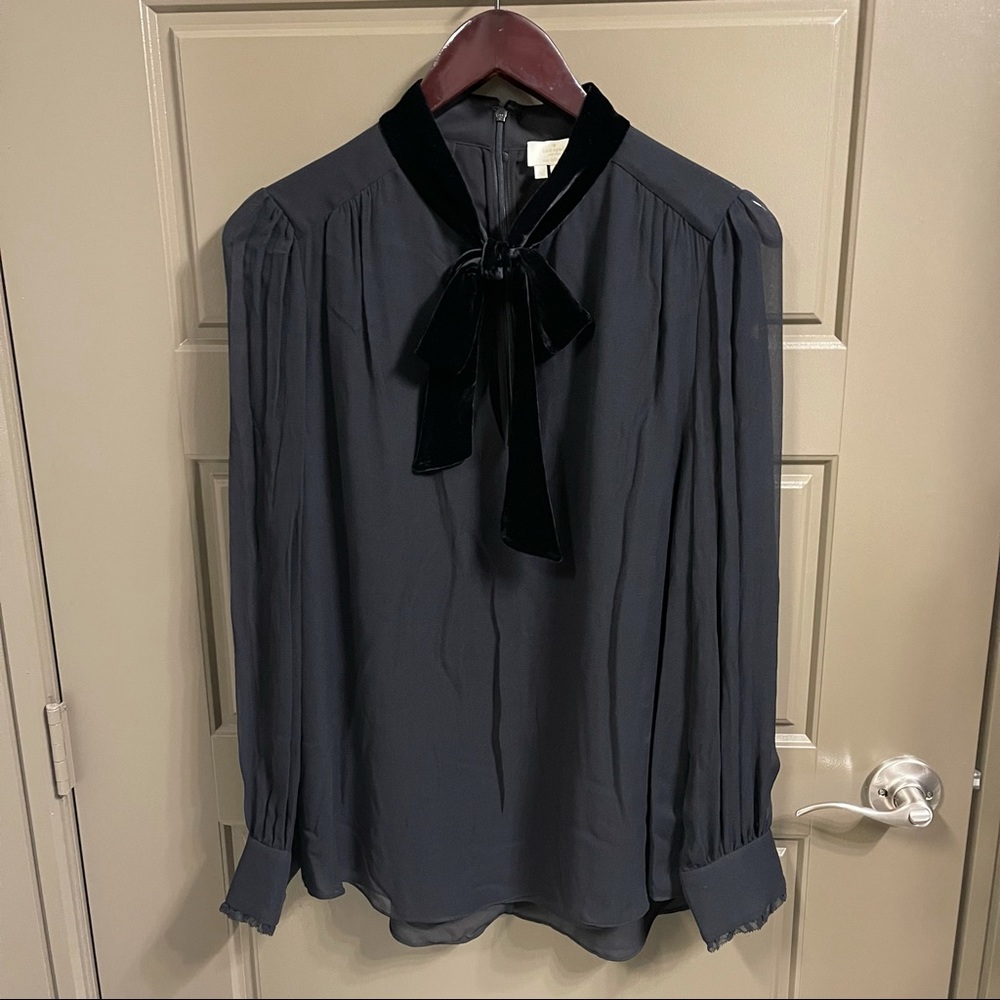 Kate Spade Velvet Bow Top - 100% Silk